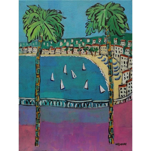 Riviera View  Black Modern Wood Framed Art Print by Wojahn, Holly