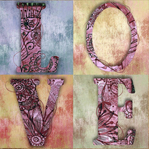 Loveart Black Ornate Wood Framed Art Print with Double Matting by Smith, Karen