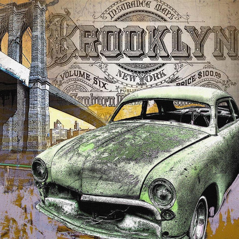 Brooklyn Black Modern Wood Framed Art Print by Smith, Karen
