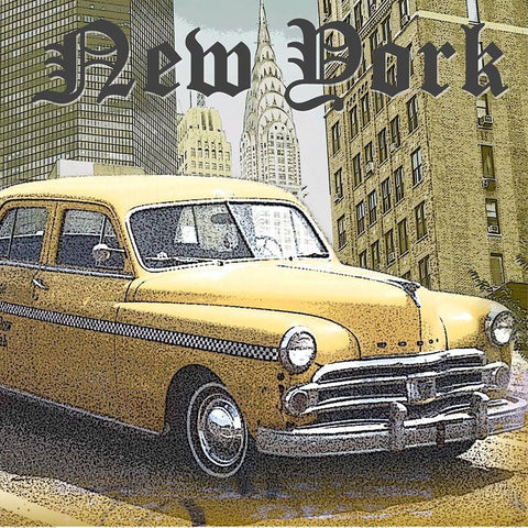 Manhattan White Modern Wood Framed Art Print with Double Matting by Smith, Karen