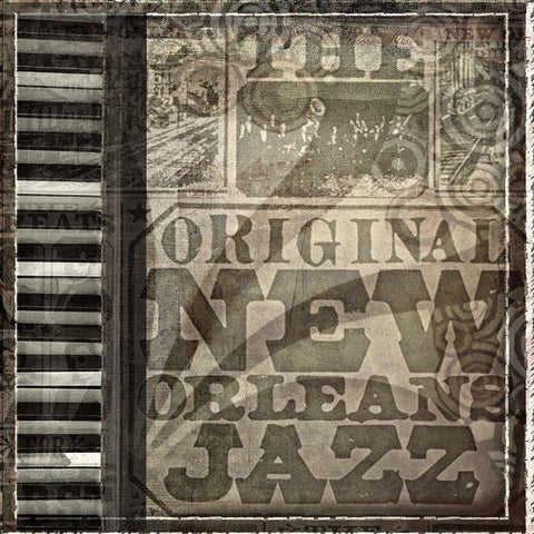 Jazz White Modern Wood Framed Art Print with Double Matting by Smith, Karen