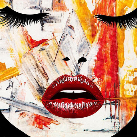 Lips Inc Gold Ornate Wood Framed Art Print with Double Matting by Smith, Karen