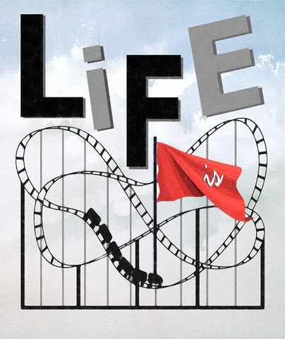 Life White Modern Wood Framed Art Print with Double Matting by Smith, Karen