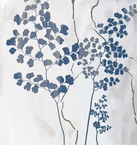 Blue Moves II White Modern Wood Framed Art Print with Double Matting by Smith, Karen