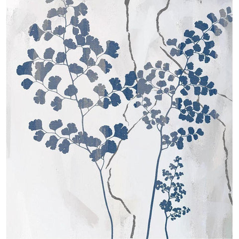 Blue Moves II White Modern Wood Framed Art Print by Smith, Karen