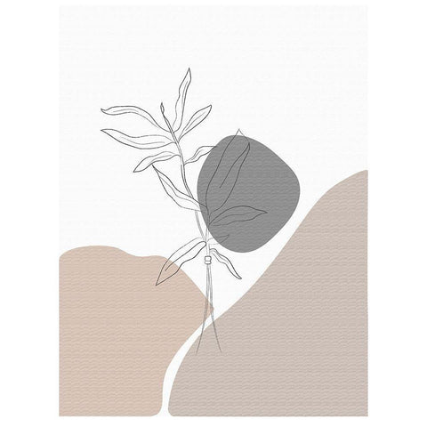 Abstract minimal Plants Gold Ornate Wood Framed Art Print with Double Matting by Balbuena, Sabrina