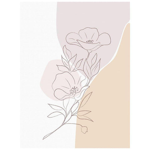 Abstract Minimal Magnolia Gold Ornate Wood Framed Art Print with Double Matting by Balbuena, Sabrina