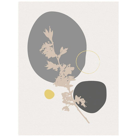 Abstract Minimal Flourish Branch Gold Ornate Wood Framed Art Print with Double Matting by Balbuena, Sabrina