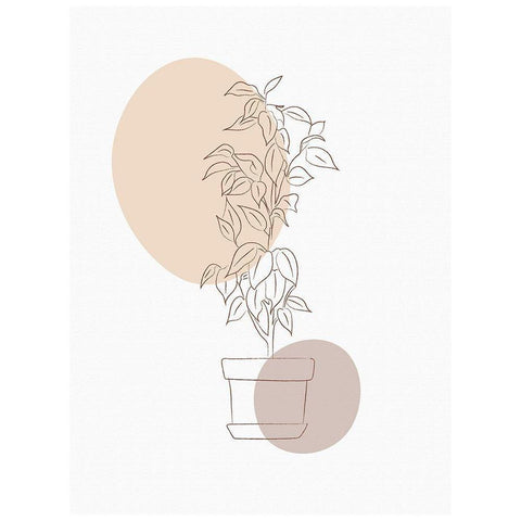 Abstract Minimal Flourish Pot Gold Ornate Wood Framed Art Print with Double Matting by Balbuena, Sabrina