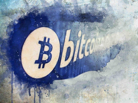 Bitcoin Rule Black Ornate Wood Framed Art Print with Double Matting by Surma, Agata