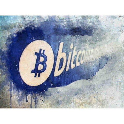 Bitcoin Rule Black Modern Wood Framed Art Print with Double Matting by Surma, Agata