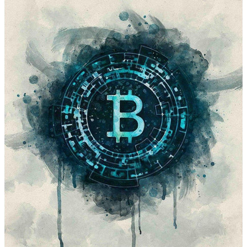 Bitcoin Era I White Modern Wood Framed Art Print by Surma, Agata