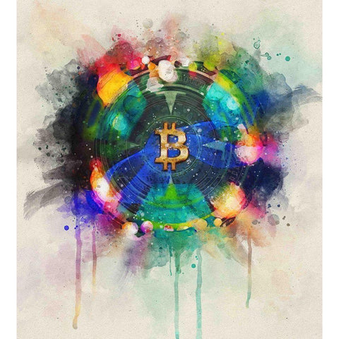Bitcoin Era III Gold Ornate Wood Framed Art Print with Double Matting by Surma, Agata