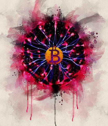 Bitcoin Future Black Ornate Wood Framed Art Print with Double Matting by Surma, Agata