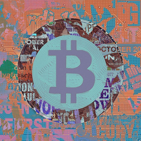 Bitcoin Crypto Currency IV Black Modern Wood Framed Art Print by Orlov, Irena