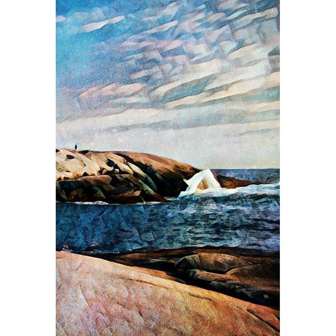 Coastal Lighthouse Black Modern Wood Framed Art Print with Double Matting by Aldridge, Ashley