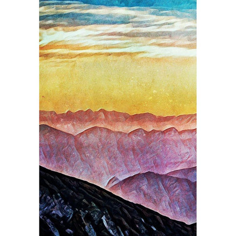Coloured Summit Sunset I Black Modern Wood Framed Art Print with Double Matting by Aldridge, Ashley