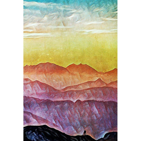 Coloured Summit Sunset II Black Modern Wood Framed Art Print by Aldridge, Ashley