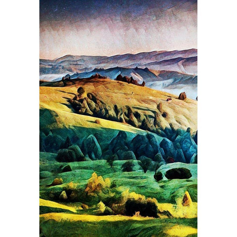 Misty Morning Mountains I Black Modern Wood Framed Art Print by Aldridge, Ashley