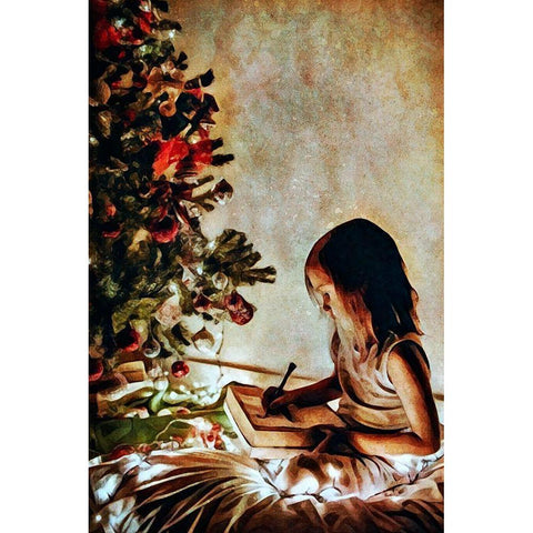 Dear Santa White Modern Wood Framed Art Print by Aldridge, Ashley