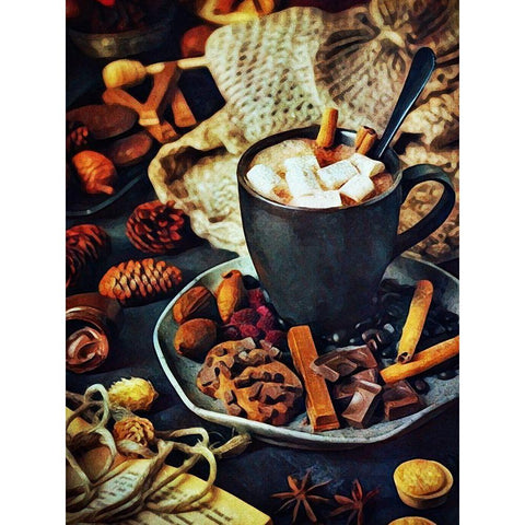 Chocolate Cocoa Craving White Modern Wood Framed Art Print by Aldridge, Ashley