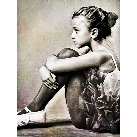 Black and White Ballerina II White Modern Wood Framed Art Print by Aldridge, Ashley