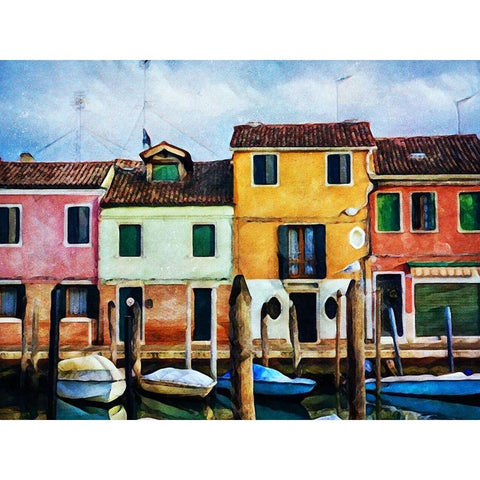 Colour Me Murano Black Modern Wood Framed Art Print by Aldridge, Ashley