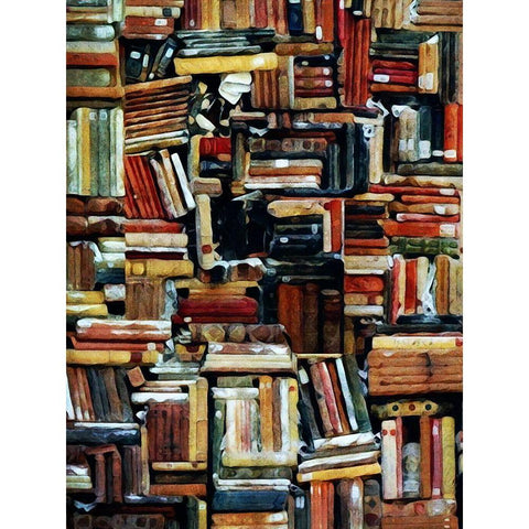 Built of Books Stacked White Modern Wood Framed Art Print by Aldridge, Ashley