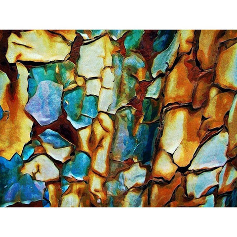 Rusted Craquelure Gold Ornate Wood Framed Art Print with Double Matting by Aldridge, Ashley