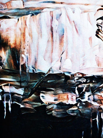 Burnt White On Black Abstract White Modern Wood Framed Art Print with Double Matting by Aldridge, Ashley