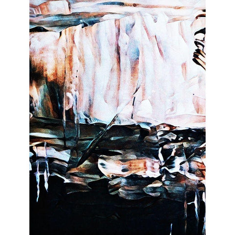 Burnt White On Black Abstract Black Modern Wood Framed Art Print with Double Matting by Aldridge, Ashley