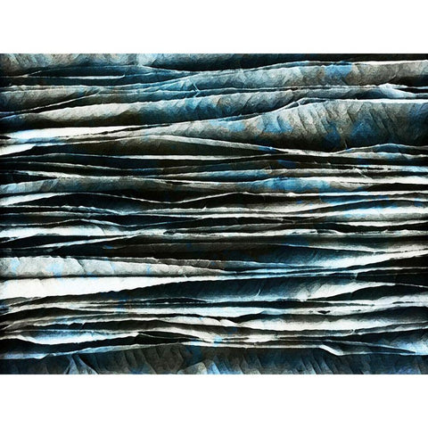 Watercoloured Blue Paper Stack Black Modern Wood Framed Art Print with Double Matting by Aldridge, Ashley