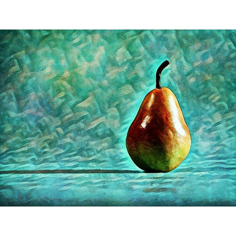 Turquoise Pear Perfection Black Modern Wood Framed Art Print with Double Matting by Aldridge, Ashley