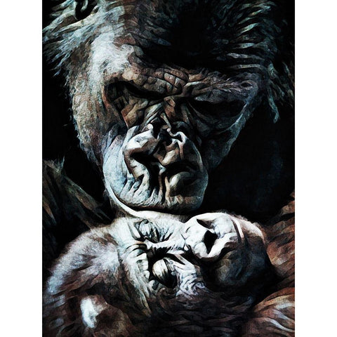 Primate Perfection II Black Modern Wood Framed Art Print with Double Matting by Aldridge, Ashley