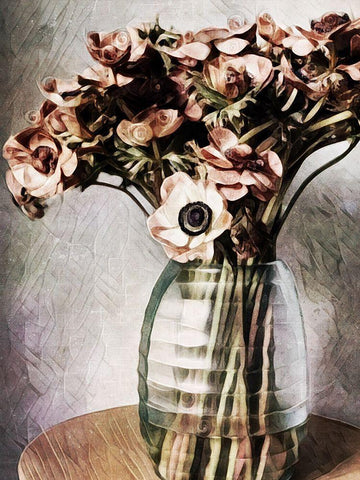 Dried Pastel Poppies White Modern Wood Framed Art Print with Double Matting by Aldridge, Ashley