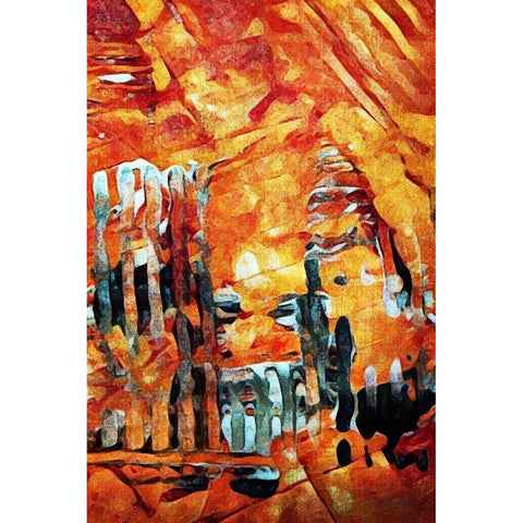 Sunburnt Abstract II Black Modern Wood Framed Art Print with Double Matting by Aldridge, Ashley