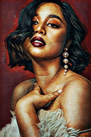 Amelia II Black Ornate Wood Framed Art Print with Double Matting by Aldridge, Ashley