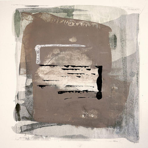 Mozaic 25 White Modern Wood Framed Art Print with Double Matting by Aryai, Sia