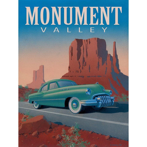 Monument Valley with Text Black Modern Wood Framed Art Print with Double Matting by Courtney, Richard