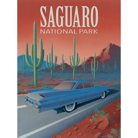 Saguaro National Park with Text Gold Ornate Wood Framed Art Print with Double Matting by Courtney, Richard