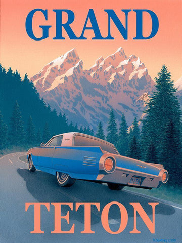 Grand Teton with Text Black Ornate Wood Framed Art Print with Double Matting by Courtney, Richard