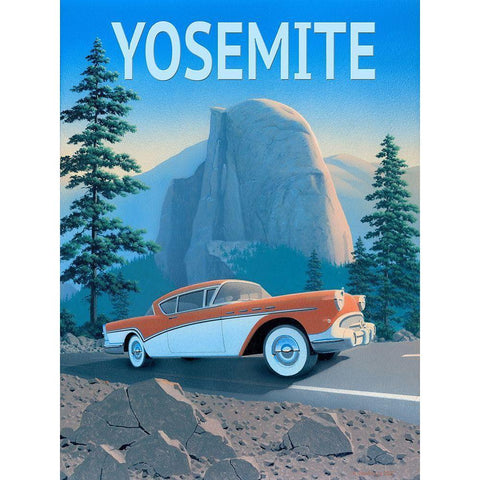 Yosemite with Text White Modern Wood Framed Art Print by Courtney, Richard