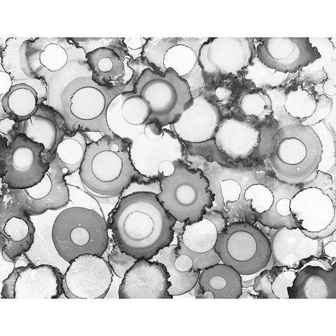 Black Circles Black Modern Wood Framed Art Print by Curinga, Kim