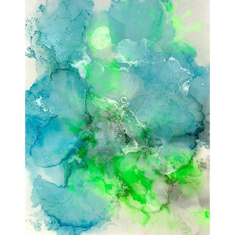 Turquoise Crystal Gold Ornate Wood Framed Art Print with Double Matting by Curinga, Kim