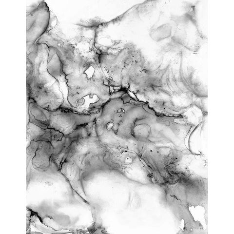 Marble Black Modern Wood Framed Art Print with Double Matting by Curinga, Kim