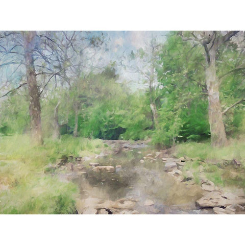 Rocky Creek White Modern Wood Framed Art Print by Curinga, Kim