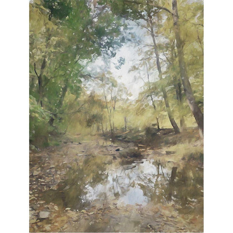 Autumn Creek Gold Ornate Wood Framed Art Print with Double Matting by Curinga, Kim