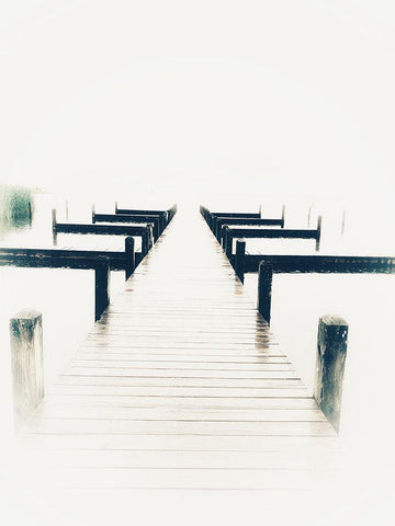 Bleached Pier I White Modern Wood Framed Art Print with Double Matting by Curinga, Kim