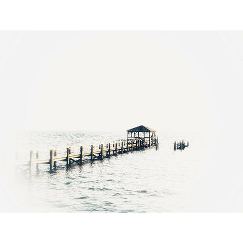 Bleached Pier II White Modern Wood Framed Art Print by Curinga, Kim