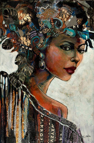 Goldleaf Warrior Black Ornate Wood Framed Art Print with Double Matting by Eaton, Winnie